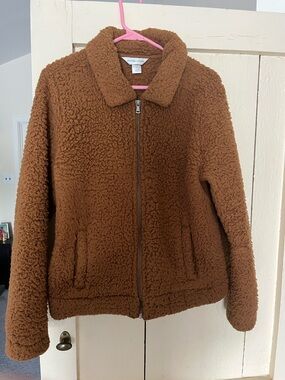 Christopher & Banks Caramel Brown Sherpa